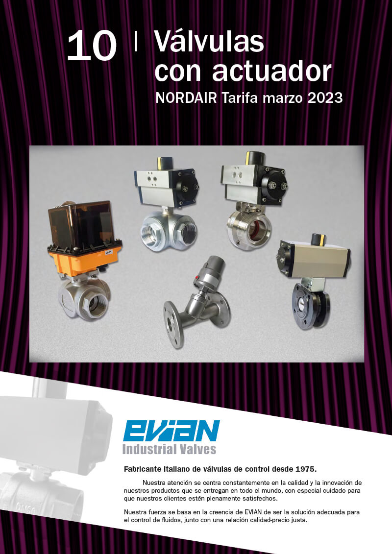 Nordair tarifa válvulas con actuador 2023